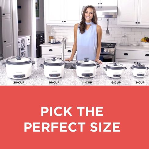 BLACK+DECKER 3-Cup Rice Cooker, RC503, 1.5-cup Uncooked Rice, Steaming Basket, Removable Non-Stick Bowl, One Touch in Saudi Arabia