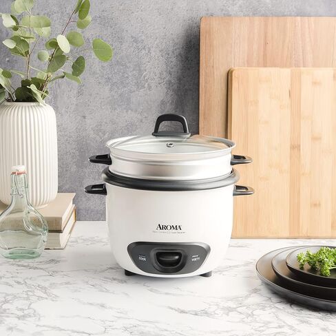أروما هاوس ويرز 14 كوب (مطبوخ) (7 أكواب غير مطبوخة) وعاء طهي الأرز وجهاز طهي الطعام بالبخار (ARC-747-1NGR)، أحمر in Kuwait