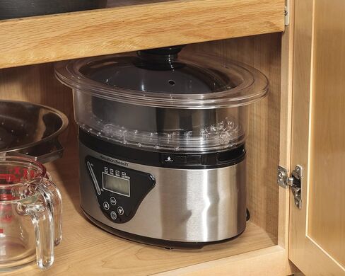Hamilton Beach Digital Electric Food Steamer & Rice Cooker for Quick, Healthy Cooking for Vegetables and Seafood, Stackable Two-Tier Bowls, 5.5 Quart, Black & Stainless Steel in Kuwait