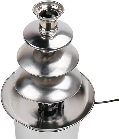نافورة فوندو من الفولاذ المقاوم للصدأ 4 طبقات، سعة 0.8 كجم، سهلة التجميع، مثالية للشوكولاتة وجبنة الناتشو وصلصة الشواء والمزرعة والمشروبات الكحولية in Kuwait