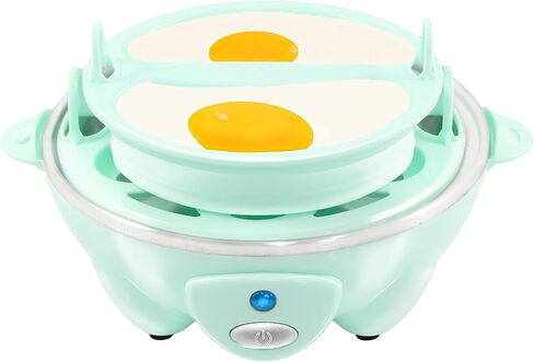 Elite Gourmet EGC007M# Rapid Egg Cooker, 7 Easy-To-Peel, Hard, Medium, 16-Recipe Booklet, Mint & EGC700BL Rapid Egg Cooker, 7 Easy-To-Peel, Hard, Medium, Soft Boiled Eggs, Poacher, Omelet Maker, Ocean in Saudi Arabia