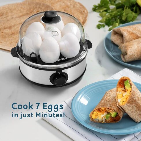 Elite Gourmet EGC007M# Rapid Egg Cooker, 7 Easy-To-Peel, Hard, Medium, 16-Recipe Booklet, Mint & EGC700BL Rapid Egg Cooker, 7 Easy-To-Peel, Hard, Medium, Soft Boiled Eggs, Poacher, Omelet Maker, Ocean in Saudi Arabia