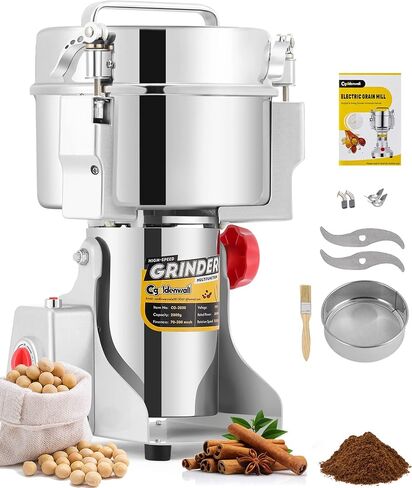 CGOLDENWALL 700g Electric Grain Grinder Mill Safety Upgraded 2400W High-speed Spice Herb Grinder Commercial Superfine Grinding Machine Dry Cereals Pulverizer CE 110V (700g Swing Type) in Kuwait