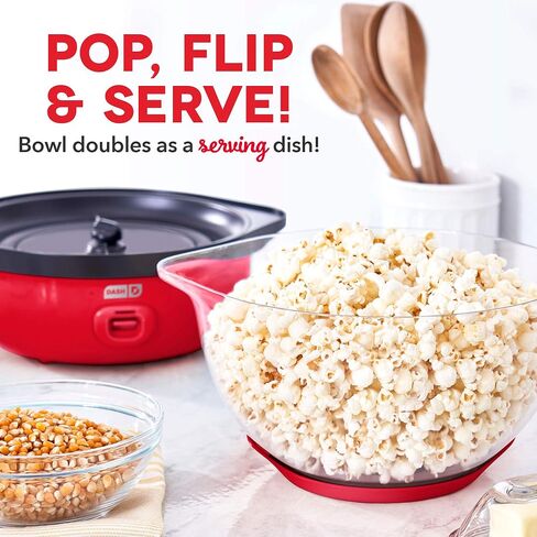 DASH SmartStore™ Stirring Popcorn Maker, 3QT Hot Oil Electric Popcorn Machine with Clear Bowl, 12 Cups - Aqua in Saudi Arabia