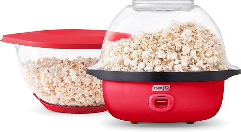 DASH SmartStore™ Stirring Popcorn Maker, 3QT Hot Oil Electric Popcorn Machine with Clear Bowl, 12 Cups - Aqua in Saudi Arabia