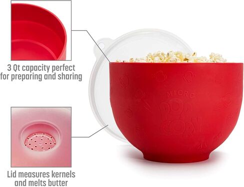 Goodful Silicone Popcorn Popper, Collapsible Hot Air Microwavable Popcorn Maker, Bowl Made without BPA, Blue in Saudi Arabia