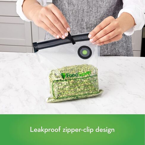 FoodSaver Reusable Gallon Vacuum Zipper Bags, Vacuum Zipper Storage Bags and Accessories (8 Count) in Kuwait