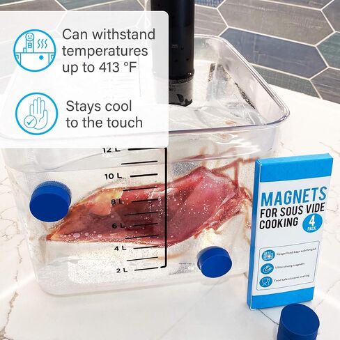 [4 pack] Sous Vide Magnets to Keep Bags Submerged and In Place - Sous Vide Accessories to Stop Floating Bags and Undercooking - Great Alternative to Sous Vide Weights, Balls, Clips, and Racks in Saudi Arabia