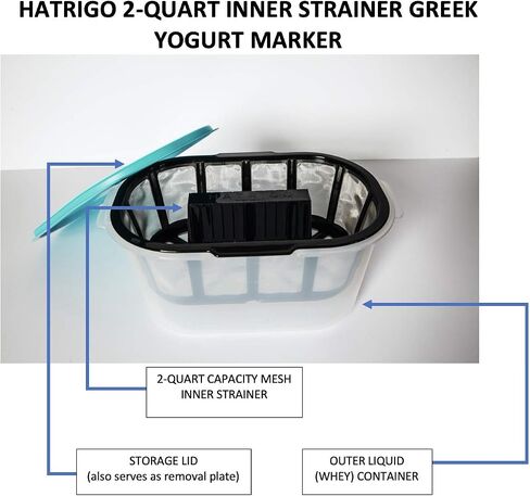 1-Gallon Greek Yogurt Maker with Extra Fine Mesh BPA-Free Large Stainless Steel Strainer, Makes Thick Creamy Greek Yogurt (14 x 10 x 7 in) in Saudi Arabia