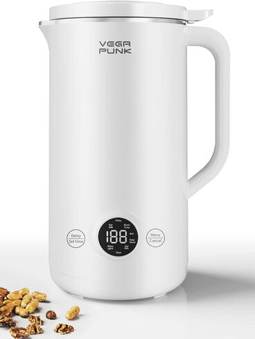 آلة صنع حليب الجوز من VEGAPUNK سعة 20 أونصة - ماكينة صنع حليب الصويا/الشوفان/جوز الهند/فول الصويا الذكية الأوتوماتيكية الباردة والساخنة مع حقيبة فلتر - ماكينة صنع حليب البقر اللوز النباتي للنباتيين in Kuwait