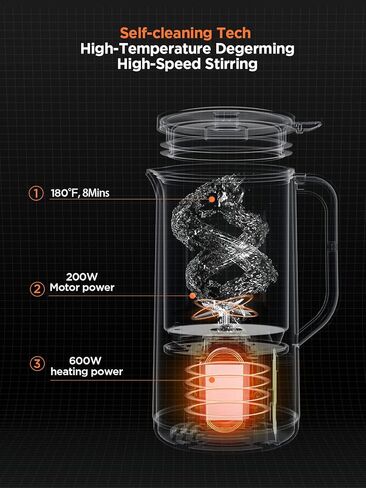 آلة صنع حليب الجوز من VEGAPUNK سعة 20 أونصة - ماكينة صنع حليب الصويا/الشوفان/جوز الهند/فول الصويا الذكية الأوتوماتيكية الباردة والساخنة مع حقيبة فلتر - ماكينة صنع حليب البقر اللوز النباتي للنباتيين in Kuwait