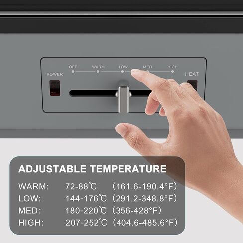 شواية كهربائية متعددة الوظائف من ميشكديا، شواية داخلية كبيرة بدون دخان، وعاء ساخن وبخار، مع لوحة غير لاصقة قابلة للإزالة، تحكم في درجة الحرارة 4 مستويات، 3 لتر، 1200 وات، رمادي in Kuwait