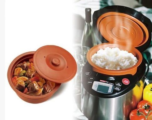 VitaClay Smart Organic Clay Pot Multi Cooker - Toxin Free Clay Rice Cooker, Delay Start Slow Cooker, Stew Cooker, Electric Soup Pot, Yogurt Maker, with Natural Earthen Clay Crock, 8 Cup / 4.2-Quart in Saudi Arabia