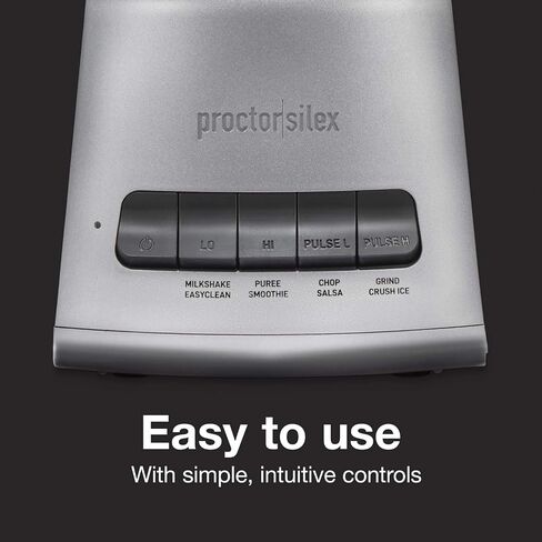 Proctor Silex PowerHouse 950 Watts Blender with 12 Functions for Puree, Ice Crush, Shakes and Smoothies, 52 oz. BPA Free MultiBlend Glass Jar, Black & Silver (53560) in Saudi Arabia