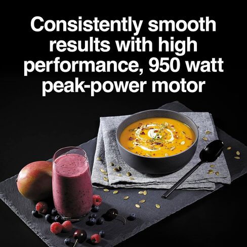Proctor Silex PowerHouse 950 Watts Blender with 12 Functions for Puree, Ice Crush, Shakes and Smoothies, 52 oz. BPA Free MultiBlend Glass Jar, Black & Silver (53560) in Saudi Arabia