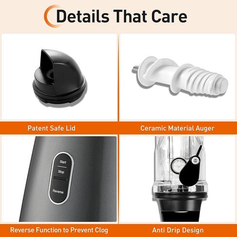 JOYOUNG Juicer Machines Ceramic Auger Juicer Masticating Juicer Higher Juice Yield, Slow Press Juicer 3 inches Large Feed Chute juicer masticating Easy to Clean in Kuwait