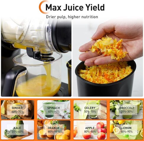 JOYOUNG Juicer Machines Ceramic Auger Juicer Masticating Juicer Higher Juice Yield, Slow Press Juicer 3 inches Large Feed Chute juicer masticating Easy to Clean in Kuwait