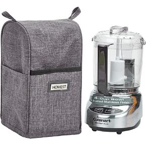 غطاء غبار لمحضر الطعام من هوميست مع جيوب ملحقة متوافق مع كوب Cuisinart Mini 3-4، رمادي (غطاء الغبار فقط، لا يشمل الآلة) in Kuwait