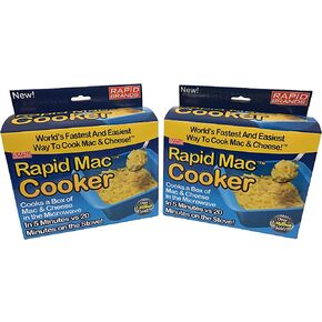 Rapid Mac Cooker | Microwave Macaroni & Cheese in 5 Minutes | Perfect for Dorm, Small Kitchen or Office | Dishwasher Safe, Microwaveable, BPA-Free | Black