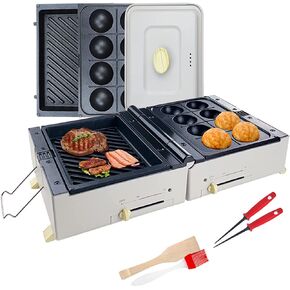 Aoruru Electric Griddle Indoor Grill Multi Takoyaki Maker with 2 Sets Interchangeable Baking Pans Nonstick Cake Pop Maker Octopus Ball Steak Maker Machine 600W in Kuwait