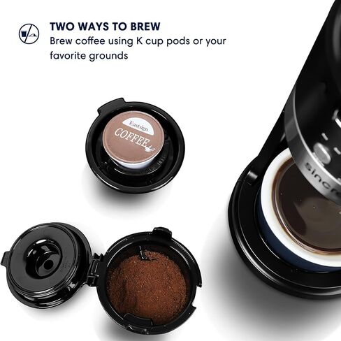 ماكينة صنع القهوة سينكريتيف ذات الخدمة الواحدة، ماكينة صنع القهوة 2 في 1 لكوب واحد أو القهوة المطحونة، ماكينة قهوة مدمجة مع زر مشروب قوي، أحجام مشروبات 6 إلى 14 أونصة، هدايا للأم والأب والنساء والرجال in Kuwait