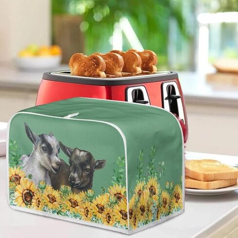 American Flag Sunflowers Pattern 2-Slice Toaster Covers Dust Protection Washable Bread Maker Covers Universal Fit Most Standard in Saudi Arabia