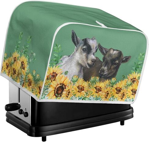 American Flag Sunflowers Pattern 2-Slice Toaster Covers Dust Protection Washable Bread Maker Covers Universal Fit Most Standard in Saudi Arabia