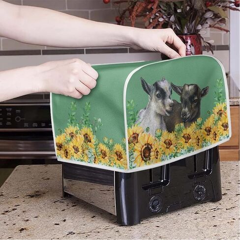 American Flag Sunflowers Pattern 2-Slice Toaster Covers Dust Protection Washable Bread Maker Covers Universal Fit Most Standard in Saudi Arabia