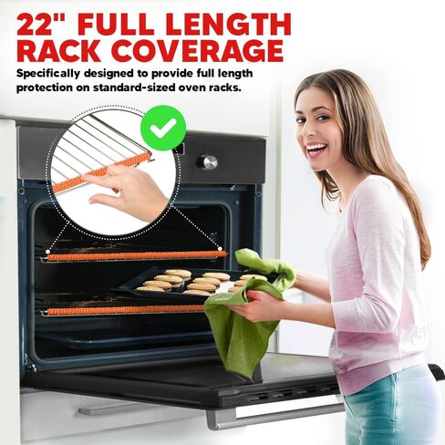 Silicone Oven Rack Shields Guards - Heat Resistant Oven Protector Oven guards for racks side heat shield for toaster oven Protect Against Burns and Scars | 14 Inches Long (Red) in Saudi Arabia
