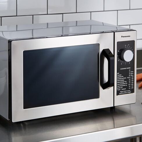 Panasonic NE-1025F Compact Light-Duty Countertop Commercial Microwave Oven with 6-Minute Electronic Dial Control Timer, Bottom Energy Feed, 1000W, 0.8 Cu. Ft. Capacity Silver in Saudi Arabia