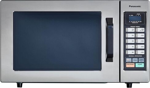 Panasonic NE-1025F Compact Light-Duty Countertop Commercial Microwave Oven with 6-Minute Electronic Dial Control Timer, Bottom Energy Feed, 1000W, 0.8 Cu. Ft. Capacity Silver in Saudi Arabia