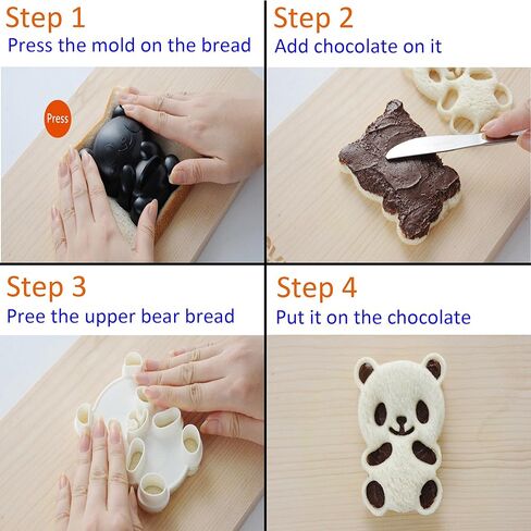 Excelity Cute Panda Bear Diy Sandwich & Rice Cutter ، قالب لصنع الخبز توست in Kuwait