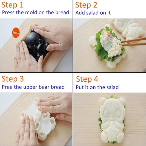 Excelity Cute Panda Bear Diy Sandwich & Rice Cutter ، قالب لصنع الخبز توست in Kuwait