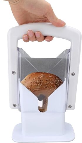 Bagel Slicers Guillotine Bagel Cutter with Safety Shields, Non Stick Blade and Easy Grip Handle - Bread Slicer for Homemade and Commercial Buns, Muffins and Rolls in Saudi Arabia