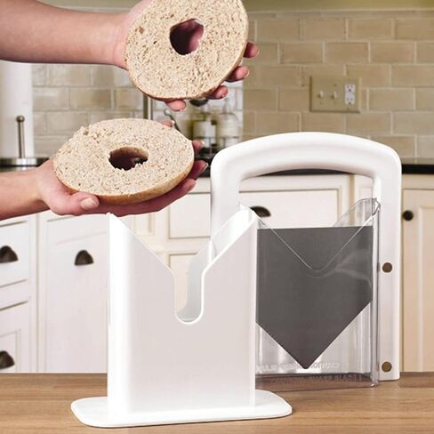 Bagel Slicers Guillotine Bagel Cutter with Safety Shields, Non Stick Blade and Easy Grip Handle - Bread Slicer for Homemade and Commercial Buns, Muffins and Rolls in Saudi Arabia