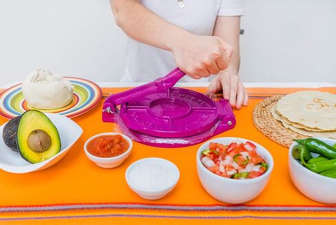 تورتيلا بريس 20.32 سم - صانع تورتيلا المصنوع من الألومنيوم المصبوب - ضاغط تاكو عالي التحمل - صنع في المكسيك ودقيق الذرة وتورتيلا لإطعام مكسيكي محلي الصنع - تورتيليرا بارا بارا هاسير - 1.13 كجم in Kuwait