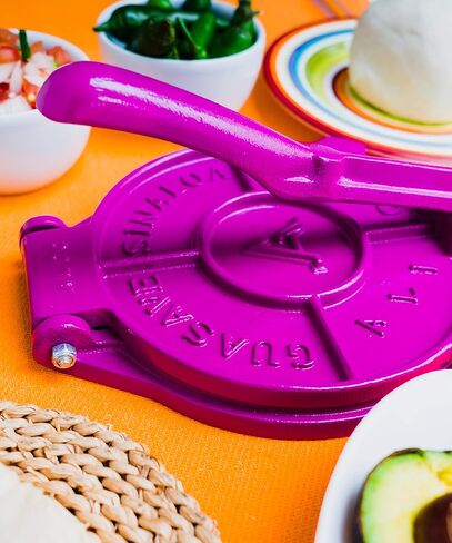 تورتيلا بريس 20.32 سم - صانع تورتيلا المصنوع من الألومنيوم المصبوب - ضاغط تاكو عالي التحمل - صنع في المكسيك ودقيق الذرة وتورتيلا لإطعام مكسيكي محلي الصنع - تورتيليرا بارا بارا هاسير - 1.13 كجم in Kuwait