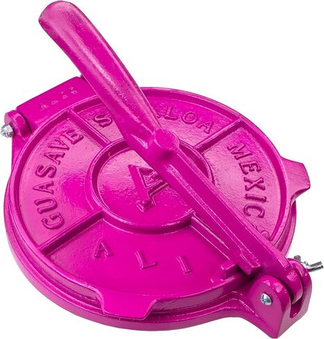 تورتيلا بريس 20.32 سم - صانع تورتيلا المصنوع من الألومنيوم المصبوب - ضاغط تاكو عالي التحمل - صنع في المكسيك ودقيق الذرة وتورتيلا لإطعام مكسيكي محلي الصنع - تورتيليرا بارا بارا هاسير - 1.13 كجم in Kuwait