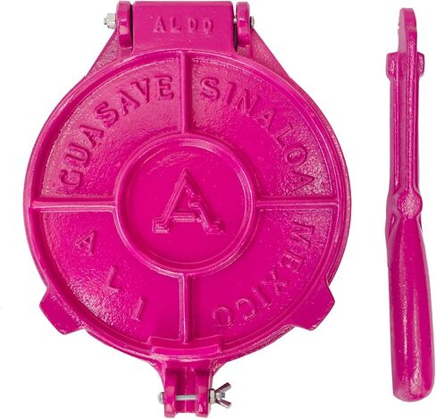 تورتيلا بريس 20.32 سم - صانع تورتيلا المصنوع من الألومنيوم المصبوب - ضاغط تاكو عالي التحمل - صنع في المكسيك ودقيق الذرة وتورتيلا لإطعام مكسيكي محلي الصنع - تورتيليرا بارا بارا هاسير - 1.13 كجم in Kuwait