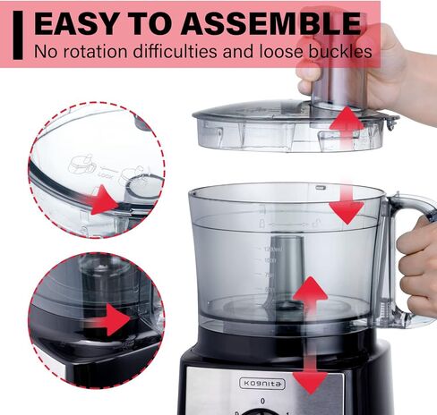 خلاط كومبو لتحضير الطعام متعدد الوظائف 8 في 1 من كوجنيتا، 500 وات مع سرعتين بالإضافة إلى النبض، للتقطيع والتقطيع والبشر الناعم والاستحلاب والعجين، مع كوب طحن وكوب خلط in Kuwait