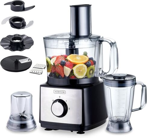 خلاط كومبو لتحضير الطعام متعدد الوظائف 8 في 1 من كوجنيتا، 500 وات مع سرعتين بالإضافة إلى النبض، للتقطيع والتقطيع والبشر الناعم والاستحلاب والعجين، مع كوب طحن وكوب خلط in Kuwait