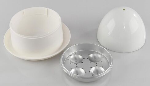 غلاية البيض بميكروويف من هوم إكس مع صحن للبيض المغلي أو المغلي الناعمة، طباخ البيض بالميكروويف لا يتطلب ثقب مطلوبًا، آمن للغسل في غسالة الأطباق، حتى 4 بيضات in Saudi Arabia