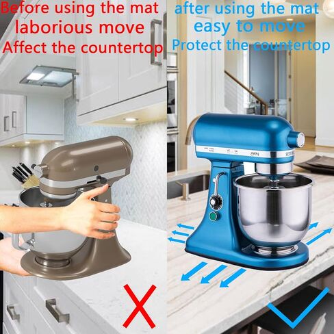 حصيرة انزلاقية للخلاط، منزلق جهاز كونترتوب. مناسبة لبساط متحرك لجهاز خلاط كيتشن ايد 4.5-5 أوت، بساط منزلق لخلاط الحامل. سلايدرز الأجهزة لأجهزة المطبخ. (أسود) in Kuwait