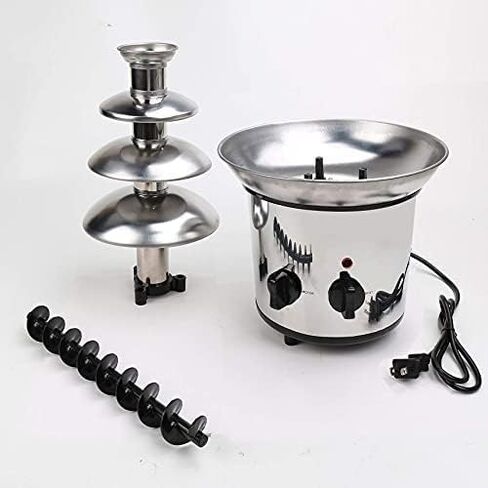 بيسكاتورزون آلة نافورة الشوكولاته Electirc تشوكليت فوندو مجموعة 4 طبقات من الفولاذ المقاوم للصدأ الفوندو التحكم في الحرارة in Kuwait