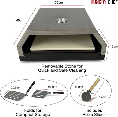 Hungry Chef Pizza Oven, Pizza Maker For Outdoor Grill, Pizza Stone, Stainless Steel in Saudi Arabia