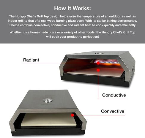 Hungry Chef Pizza Oven, Pizza Maker For Outdoor Grill, Pizza Stone, Stainless Steel in Saudi Arabia