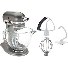 KitchenAid 5-Quart Stand Mixer Glass Bowl Candy Apple Red