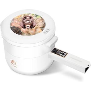 Drizzle Electric Steamer 1.8L - Multifunctional Hot Pot Non-stick Pan - Portable Rapid Ramen Cooker - Boil Dry Protection - For Noodles, Steak, Eggs, Stir-Frying, Pasta, Oatmeal in Saudi Arabia