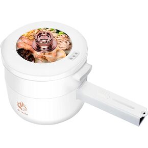 Drizzle Electric Hot Pot Cooker Steamer 1.8L Multifunctional Nonstick Pan Dormitory Office Portable Ramen Cooker Steamer Boil Dry Protection Suitable For Noodles Steak Cooker Eggs StirFrying in Saudi Arabia