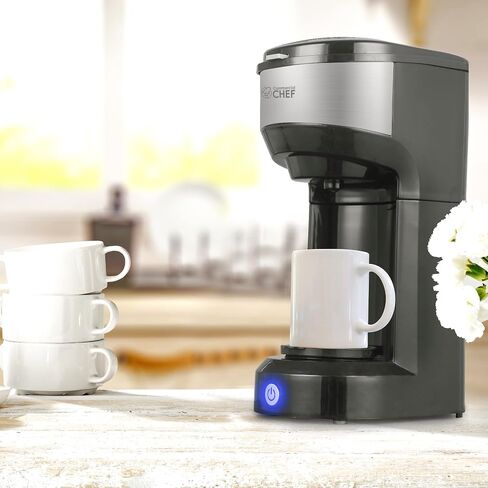 COMMERCIAL CHEF Coffee Machine, Single Serve Coffee Maker, Portable Coffee Maker Single Serve with 13 Ounce Water Tank & One Touch Button for Coffee Brewing in Kuwait